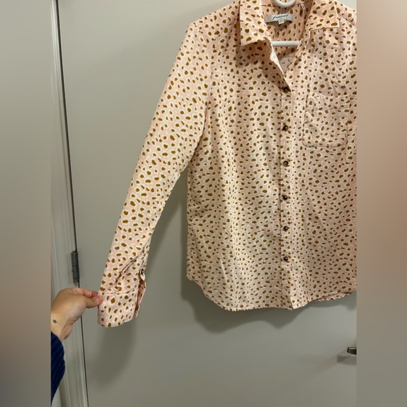 🍁Foxcroft Pink Leopard Print 100% Cotton Button Up Blouse - Picture 5 of 11